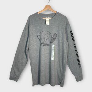 Duluth Trading Co T-Shirt Mens MEDIUM Angry Beaver Relaxed Fit Long Tail